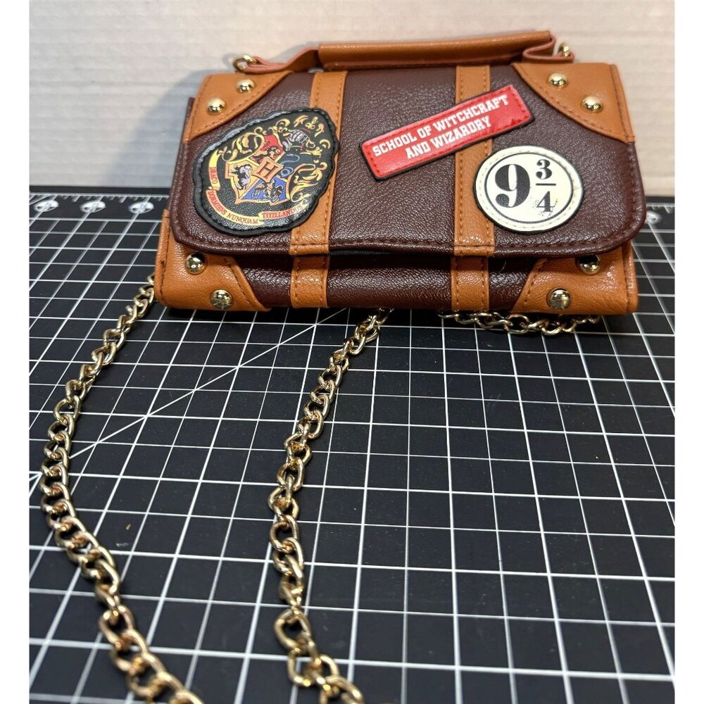 Harry Potter Hogwarts Wallet Purse With Chain Strap & Card Slots - Faux Leather